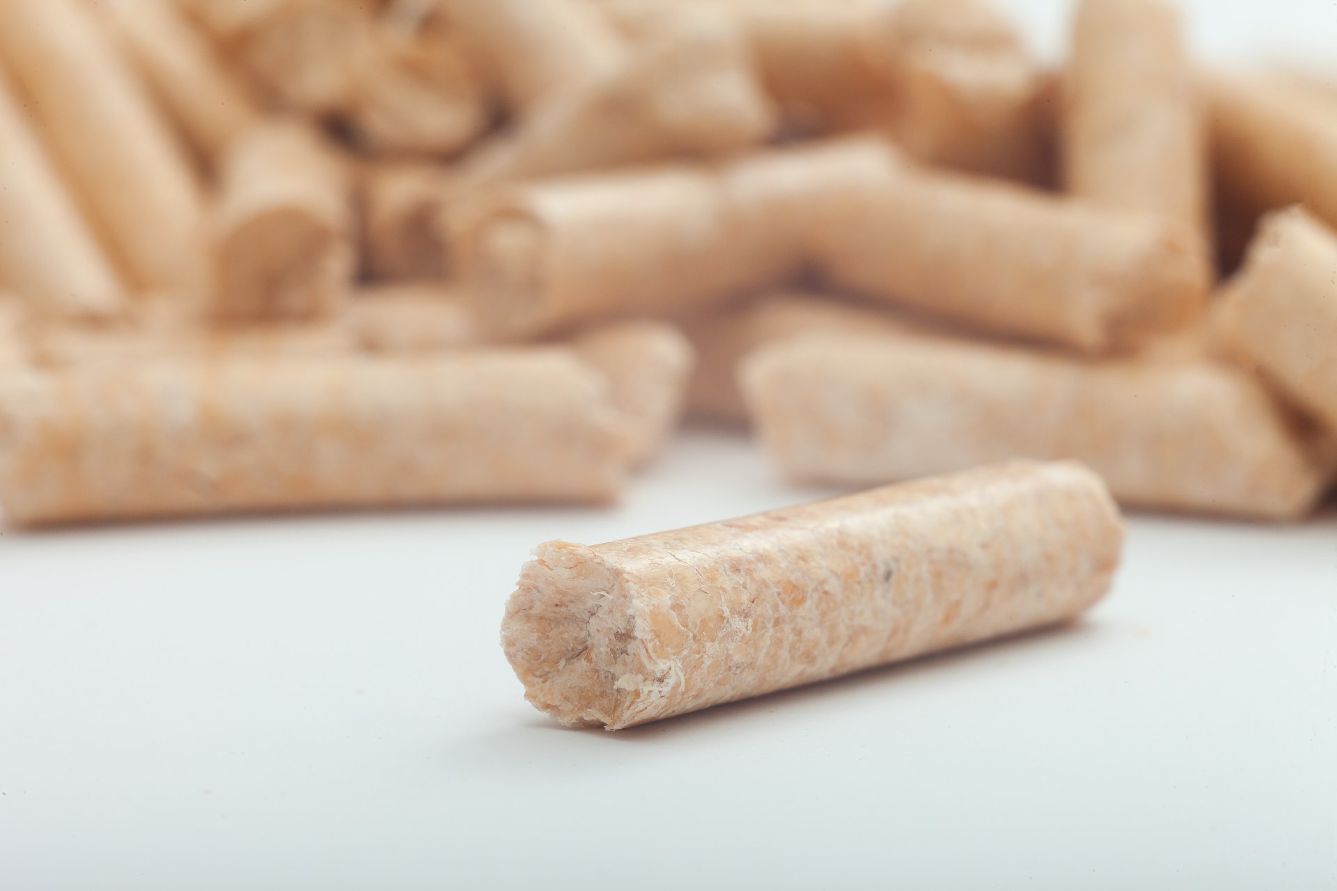 Detailed view of wood pellets